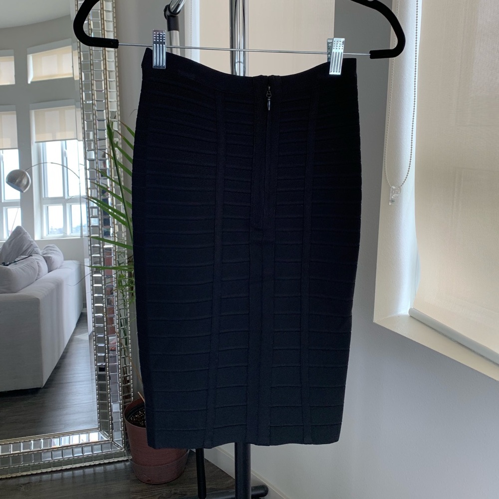 Herve Leger Sia Black Pencil Bandage Skirt - Picture 3 of 4